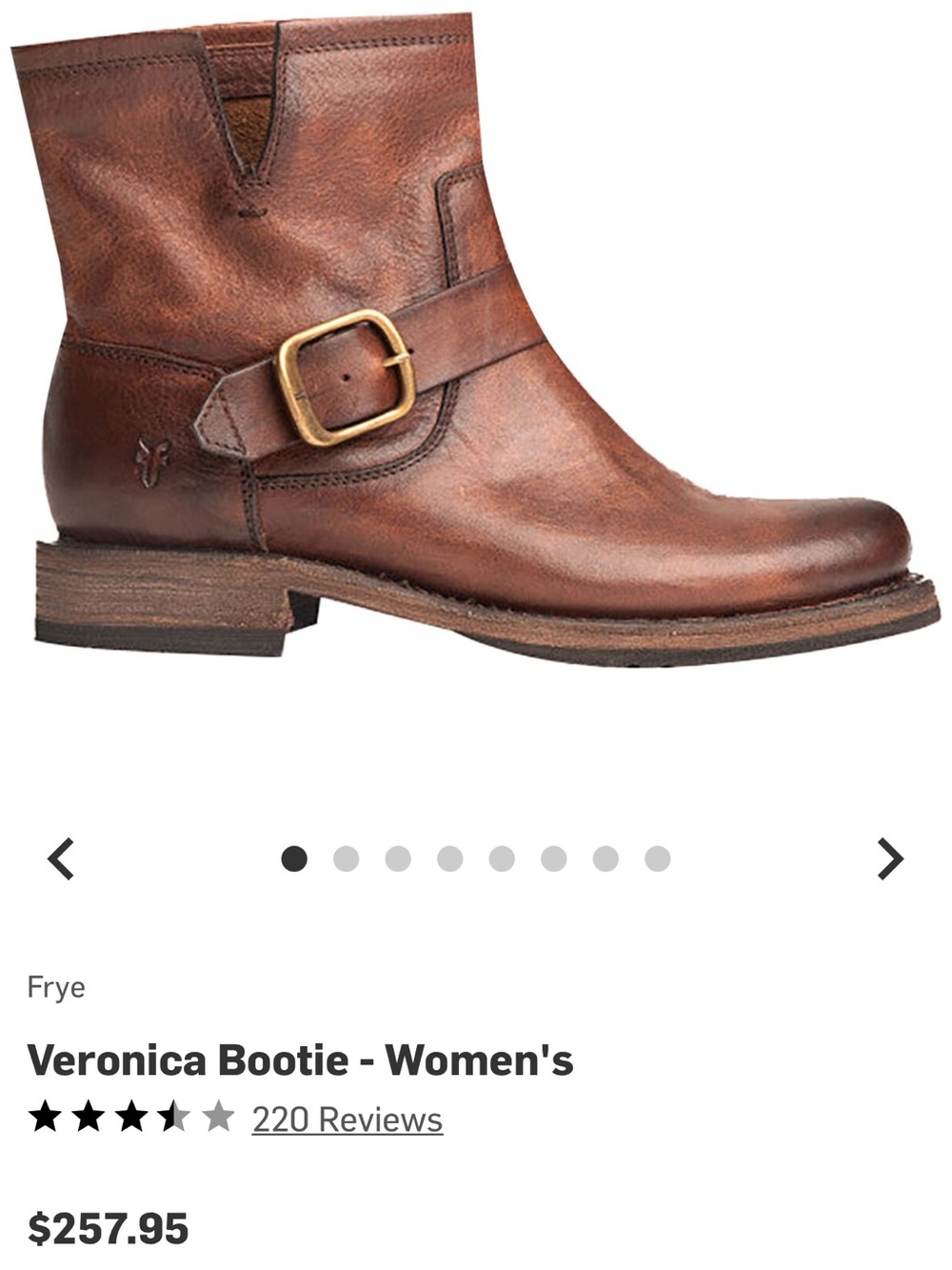 Frye Brown Leather Mid-Calf Buckle Bootie